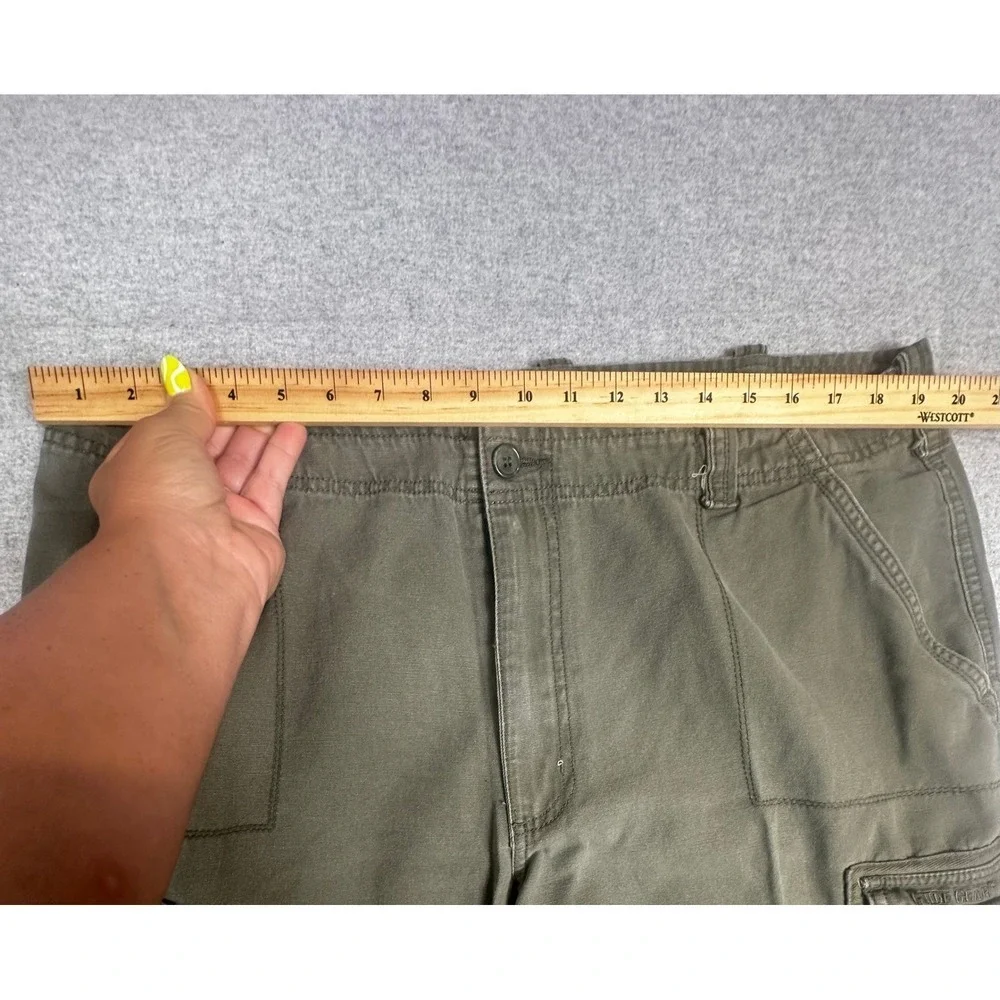 VTG Guide Gear Cargo Pant 40x30 Olive Green Canvas Utility Work Trousers Grunge‎